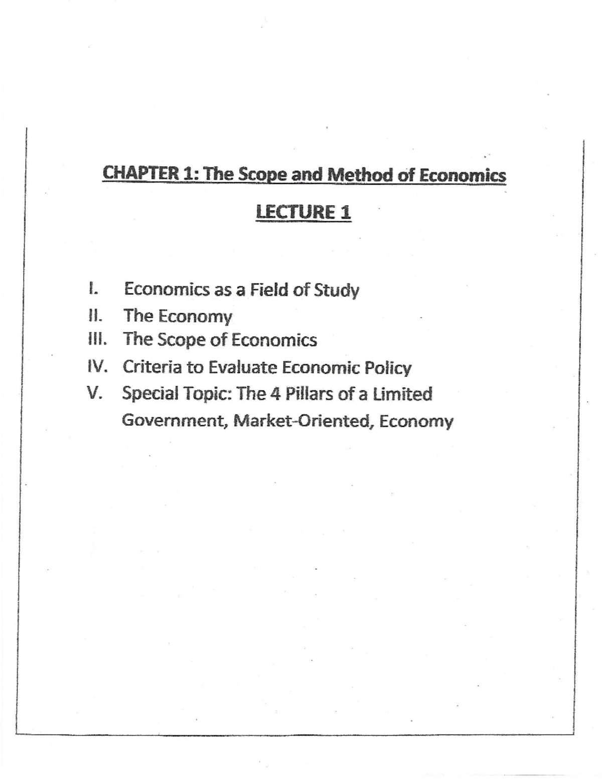 CHAPTER 1: The Scope and Method of Economics - Lecture Notes - Studocu