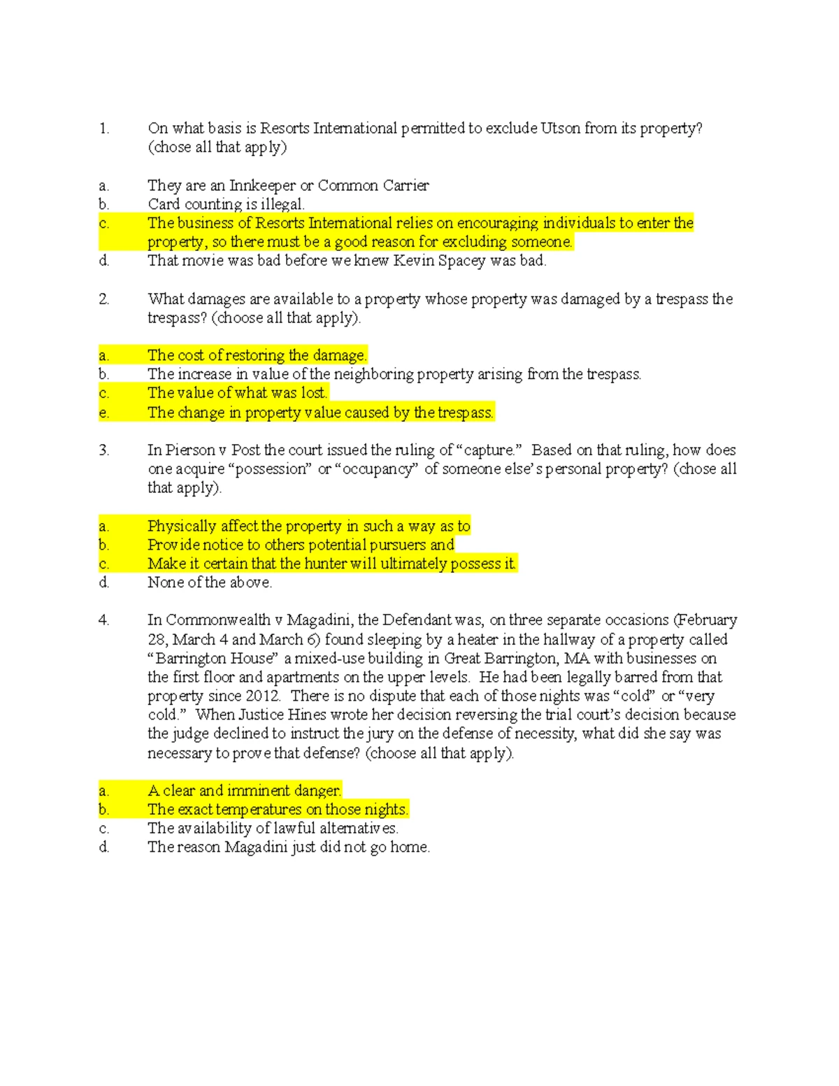 Property Law Outline: Key Concepts and Ownership Rights - Studocu