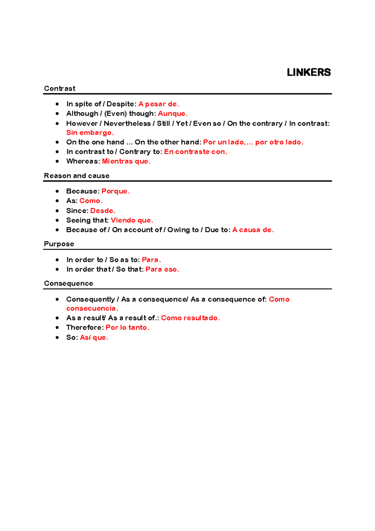 415977627 B2 2 Vocabulary on Linkers and Connectors PDF - Studocu