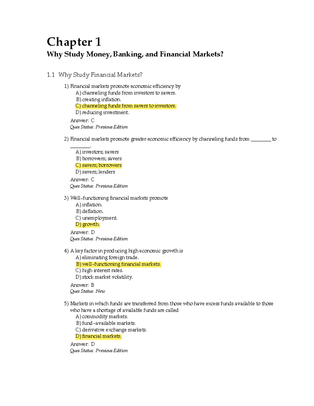 Final Exam Study Guide: Money, Banking, and Financial Markets (CKII ...