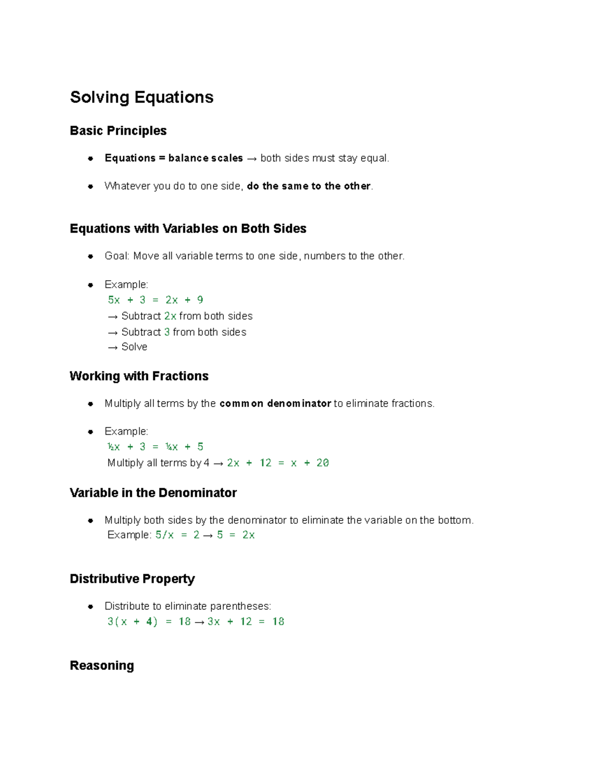 Algebra 1 Course Notes - Unit 2: Solving Equations & Inequalities - Studocu