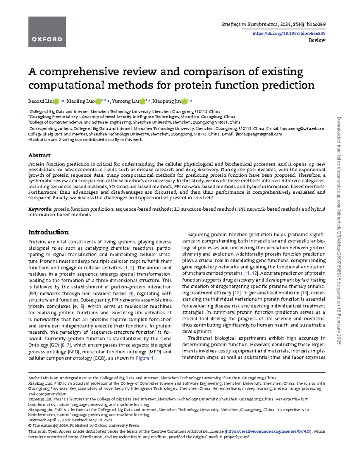 A comprehensive review of computational methods for protein function ...