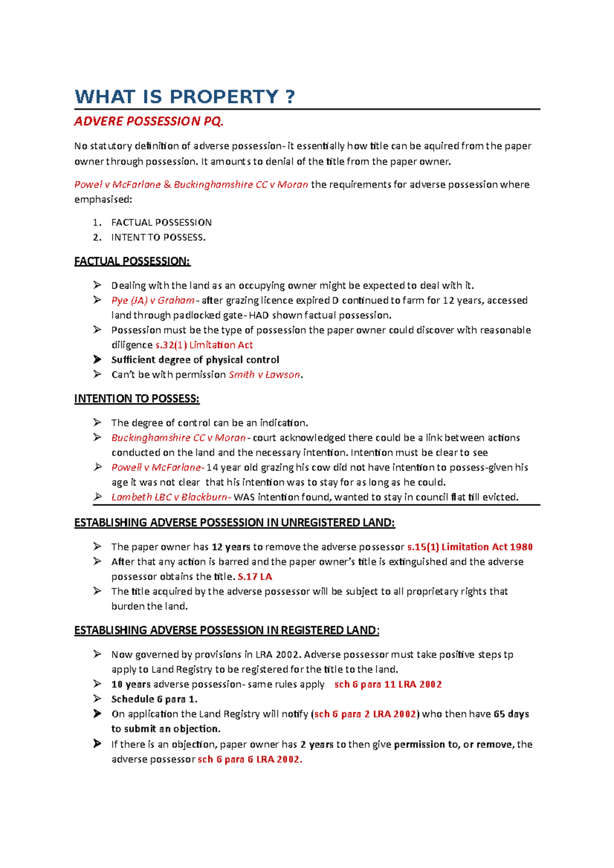'What is property?' Problem Question and Essay plans - WHAT IS PROPERTY ...