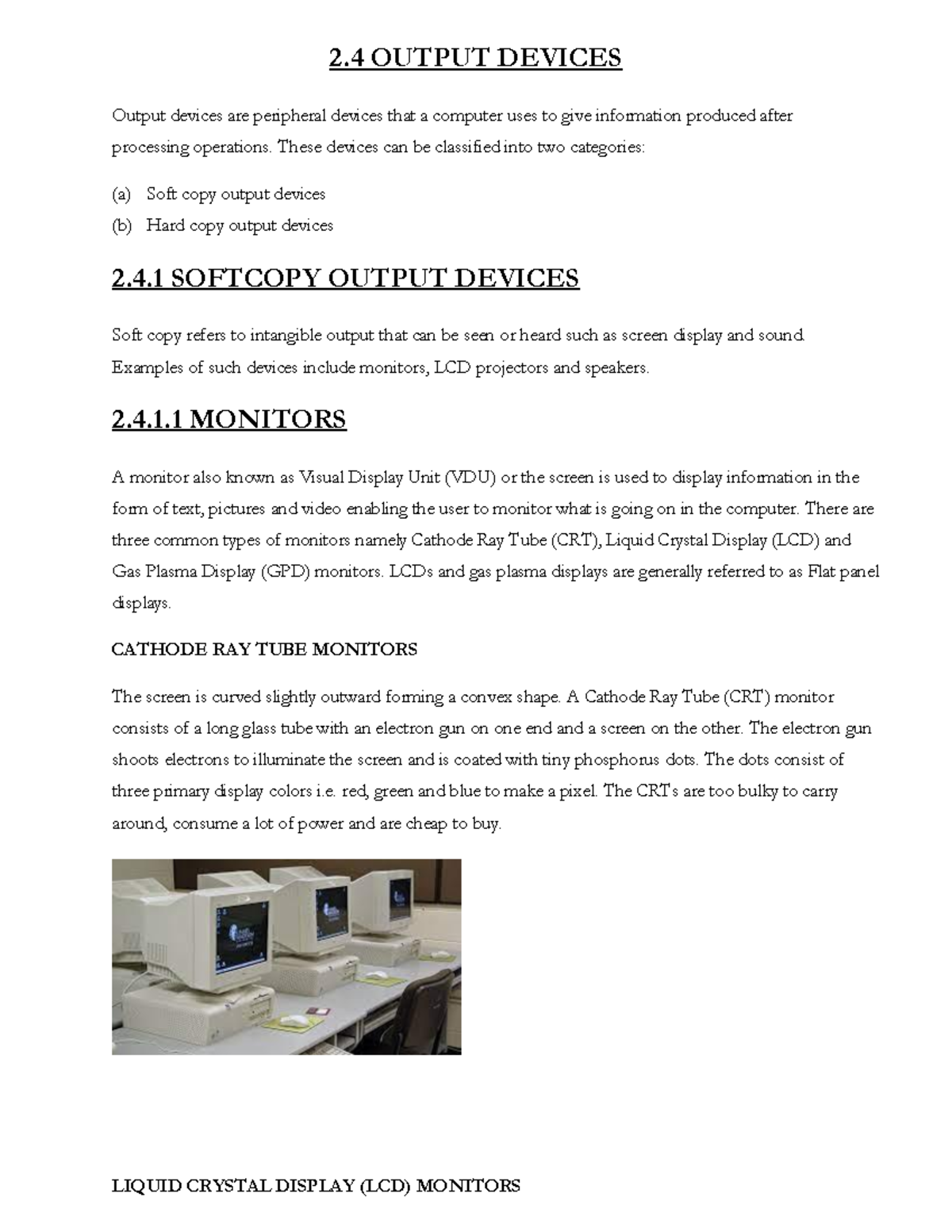 2.4 OUTPUT DEVICES: Understanding Softcopy and Hardcopy Printers - Studocu