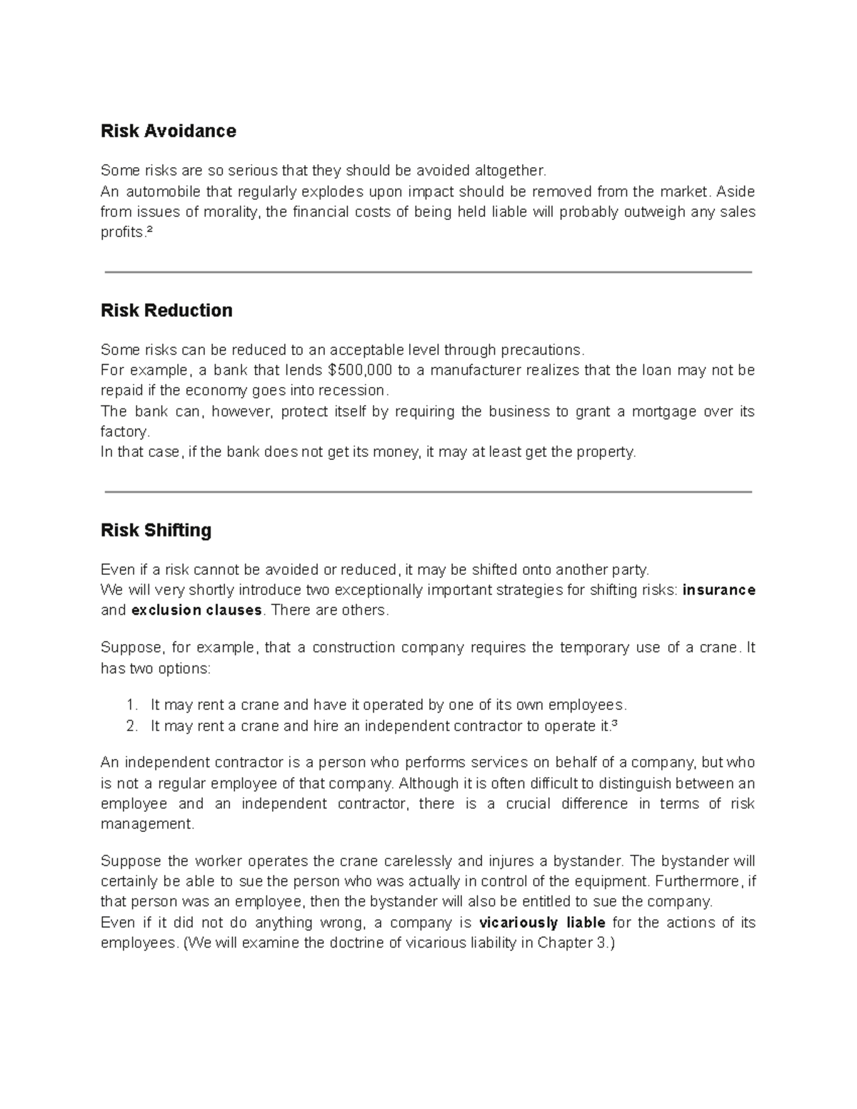 Chapter 1 Lecture Notes: Risk Management Strategies - Studocu