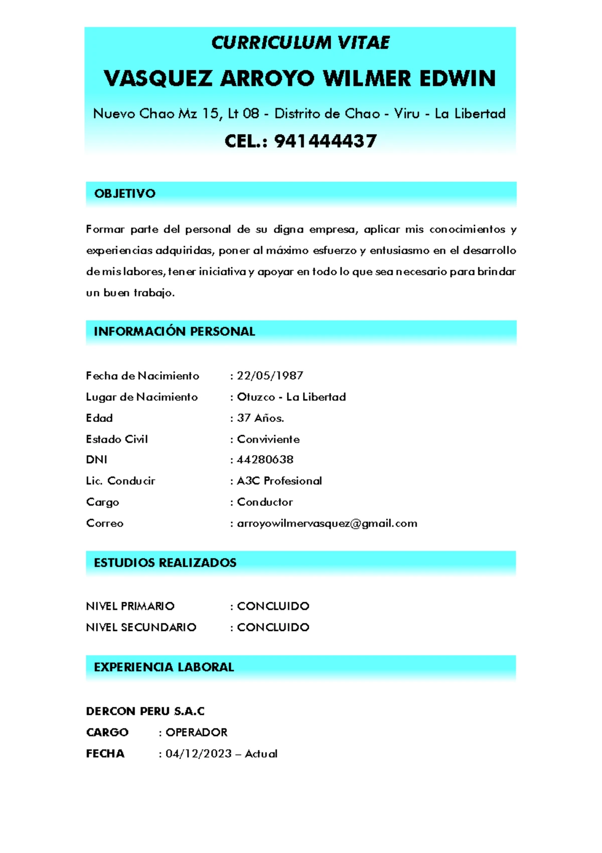 Certificado de Trabajo - Milanjacob EIRL - Chimbote 2022 - Studocu