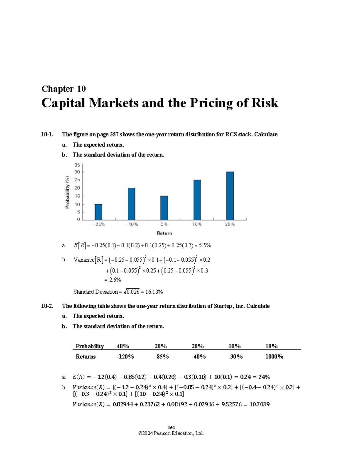 Chapter 10: Capital Markets & Risk Pricing Analysis (FIN 301) - Studocu