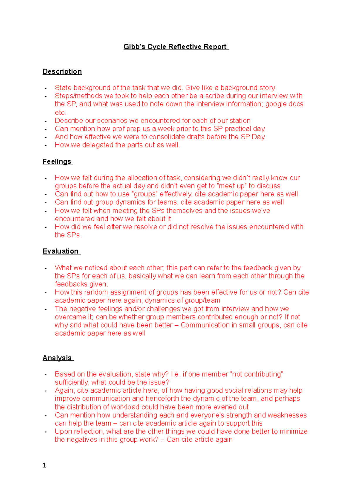 PTY1016 Communication Reflective Report: Gibb's Cycle Insights and ...