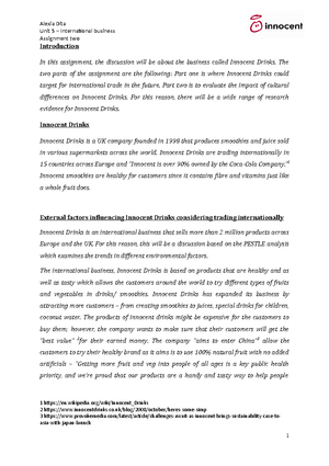 Checklist - International Business Assignment 2 Checklist Learning aims ...