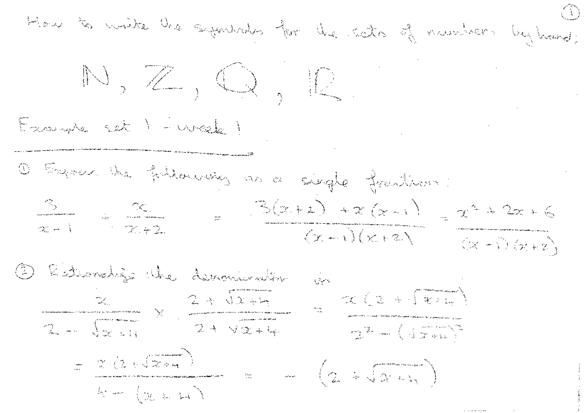 MATH1722 Week 1-12 Example Problems and Solutions - Studocu