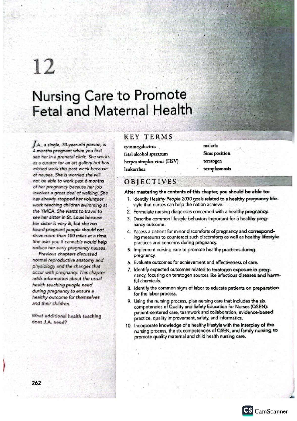 Chapter 12: Nursing Care to Enhance Fetal & Maternal Health in ...
