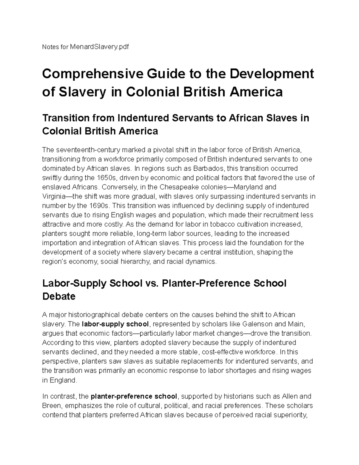 Comprehensive Guide to Slavery in Colonial British America: Transition ...