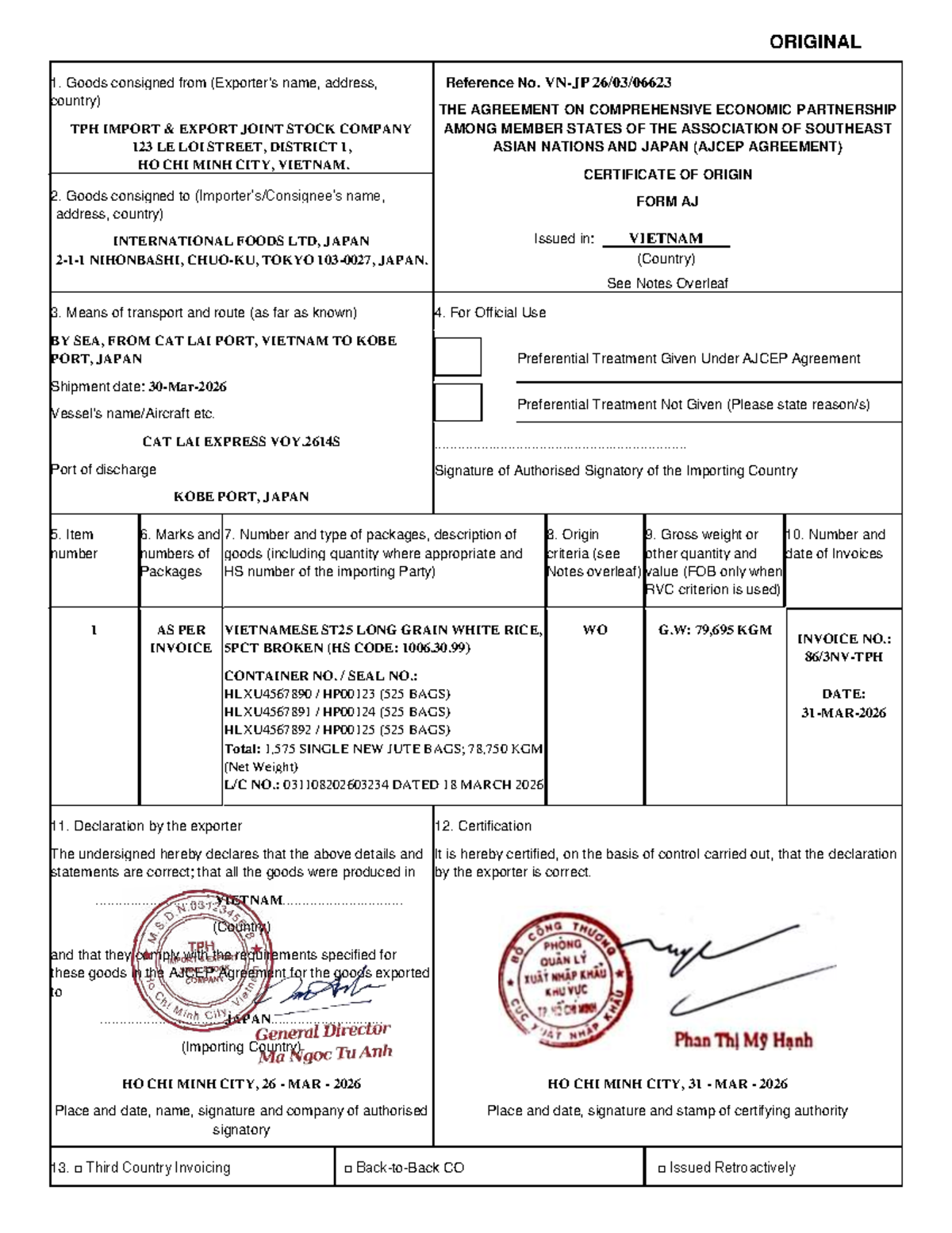 Certificate of Origin under AJCEP Agreement - CO-AJ- Asean - Studocu