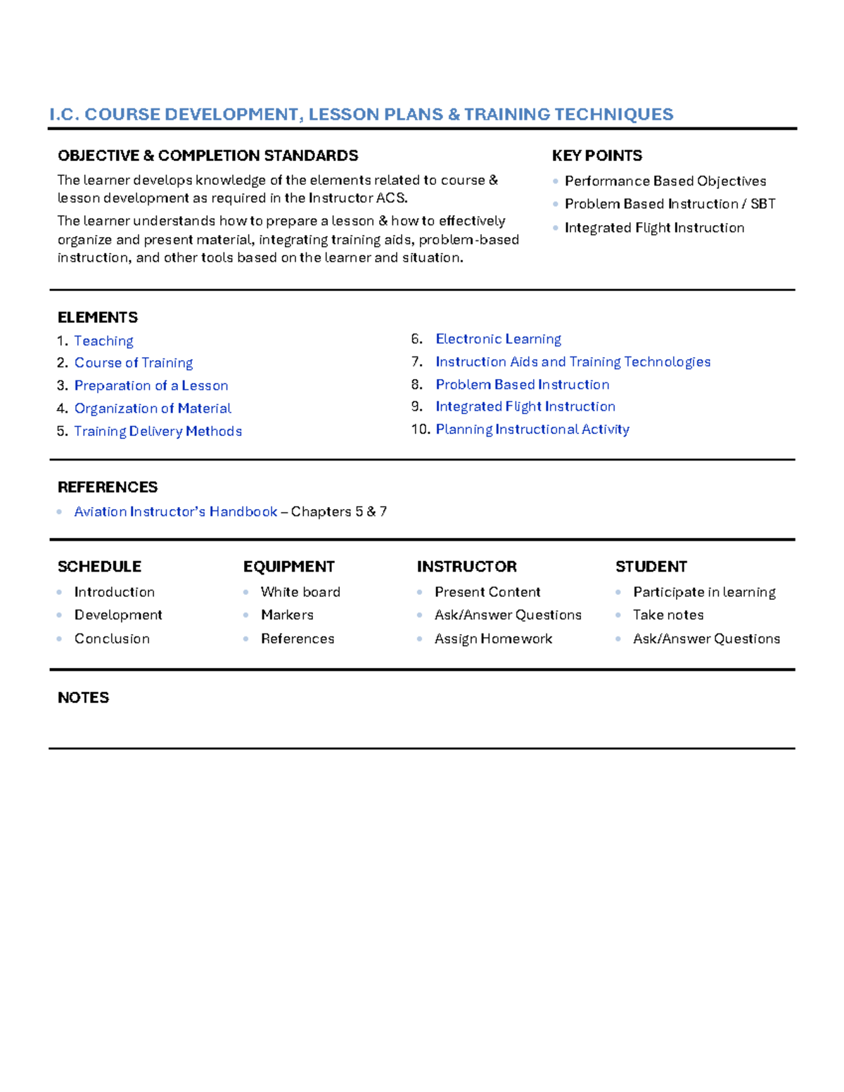 Course Development, Lesson Plans & Effective Training Methods FI.I.C.K ...