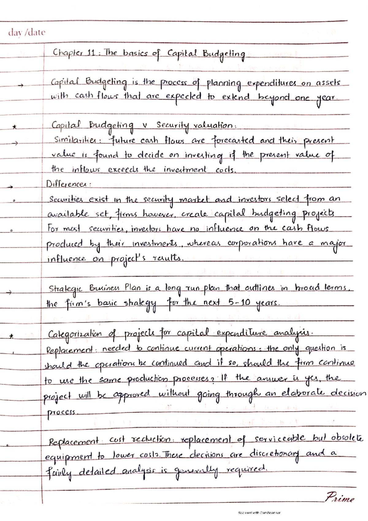 Chapter 11: Understanding the Essentials of Capital Budgeting - Studocu