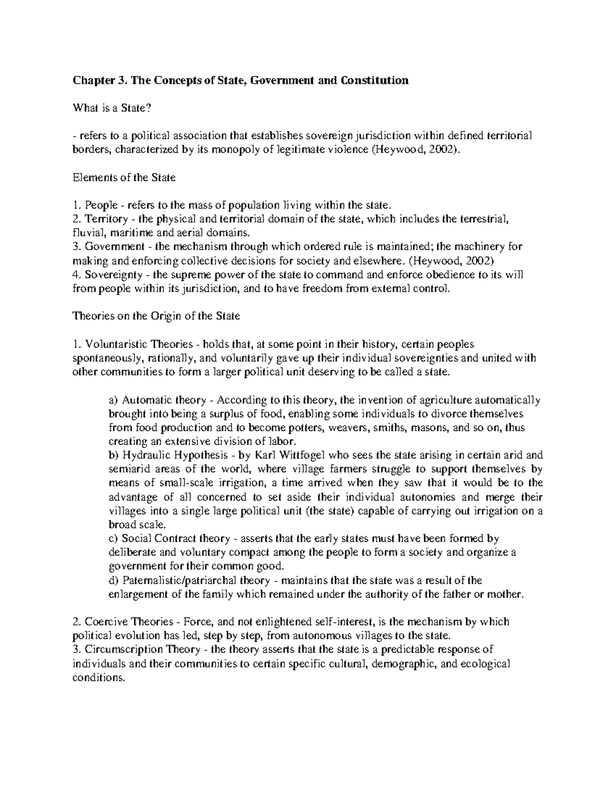 GESS 2 Chapter 3 - Concepts of State, Government & Constitution Notes ...