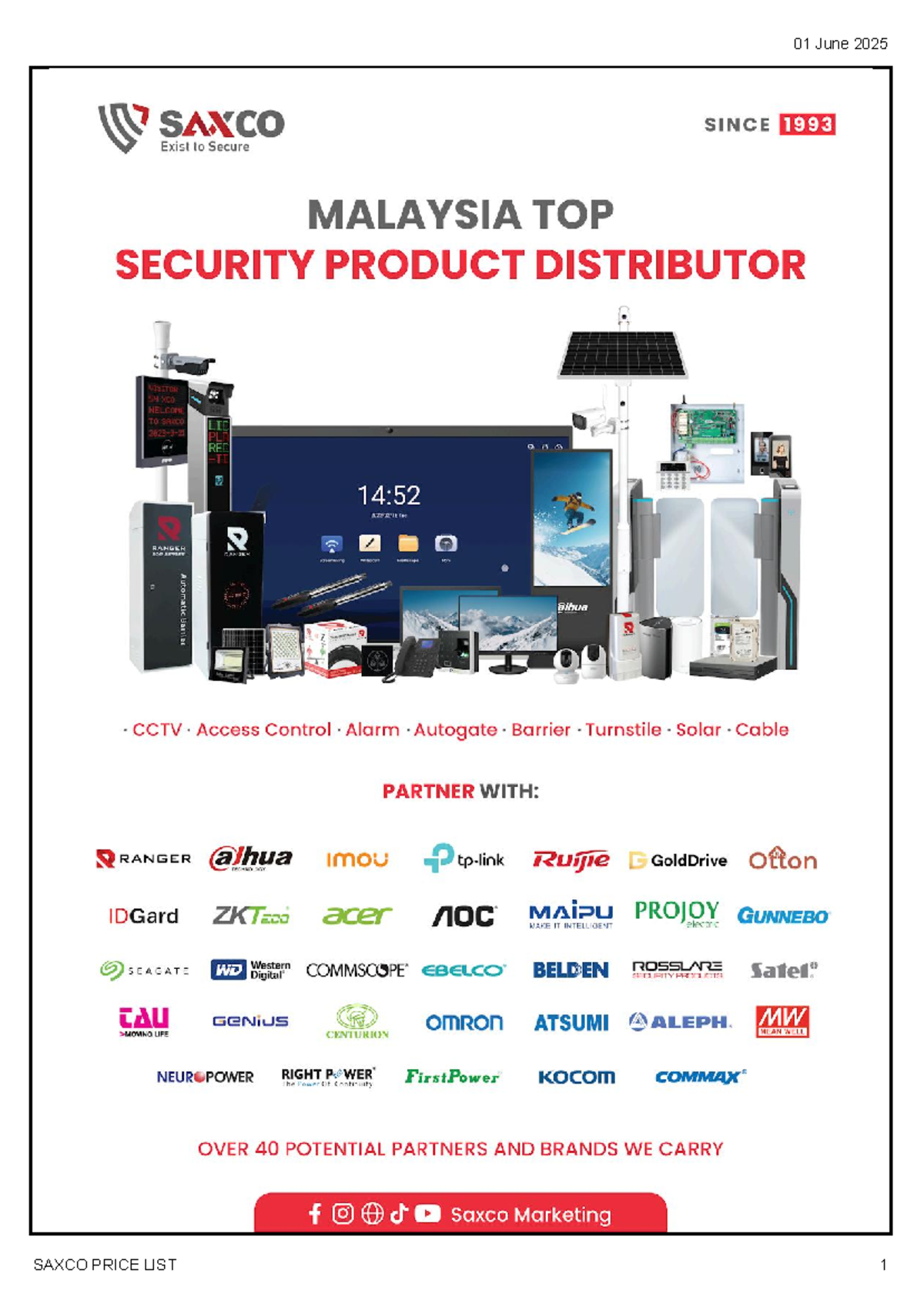 SAXCO PRICE LIST 01 June 2025: Comprehensive Camera Specifications ...