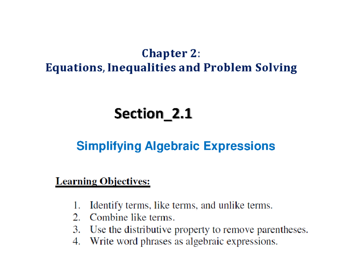 Chapter 2 Equations and Inequalities Study Notes Fall 2024 - Studocu
