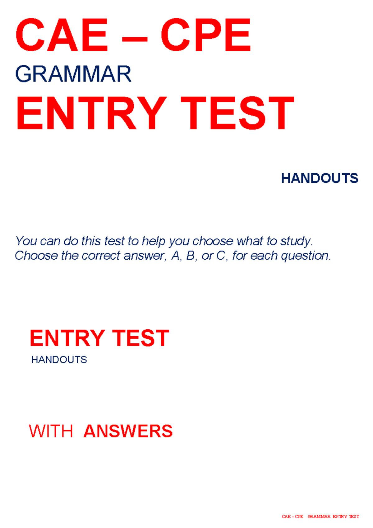 CAE-CPE Entry Test A2 Key 2020 Listening Sample Questions & Answers ...