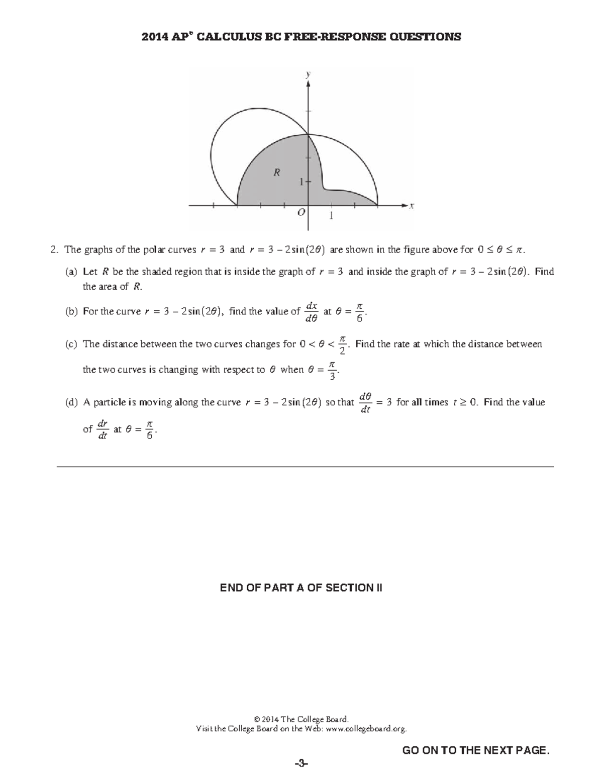 2014 CALCULUS BC Polar FRQs Analysis and Solutions - Studocu
