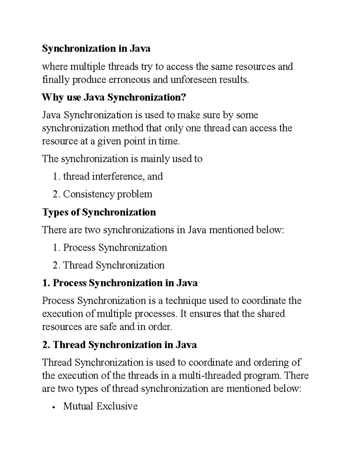 Synchronization - Jfudndj - Synchronization in Java where multiple ...