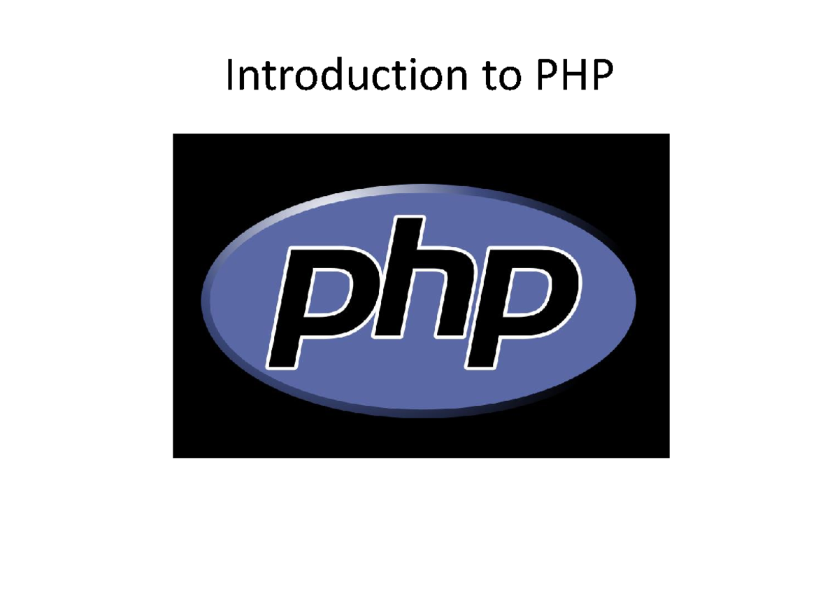 PHP - Web Based Application Development Lecture Notes - Studocu
