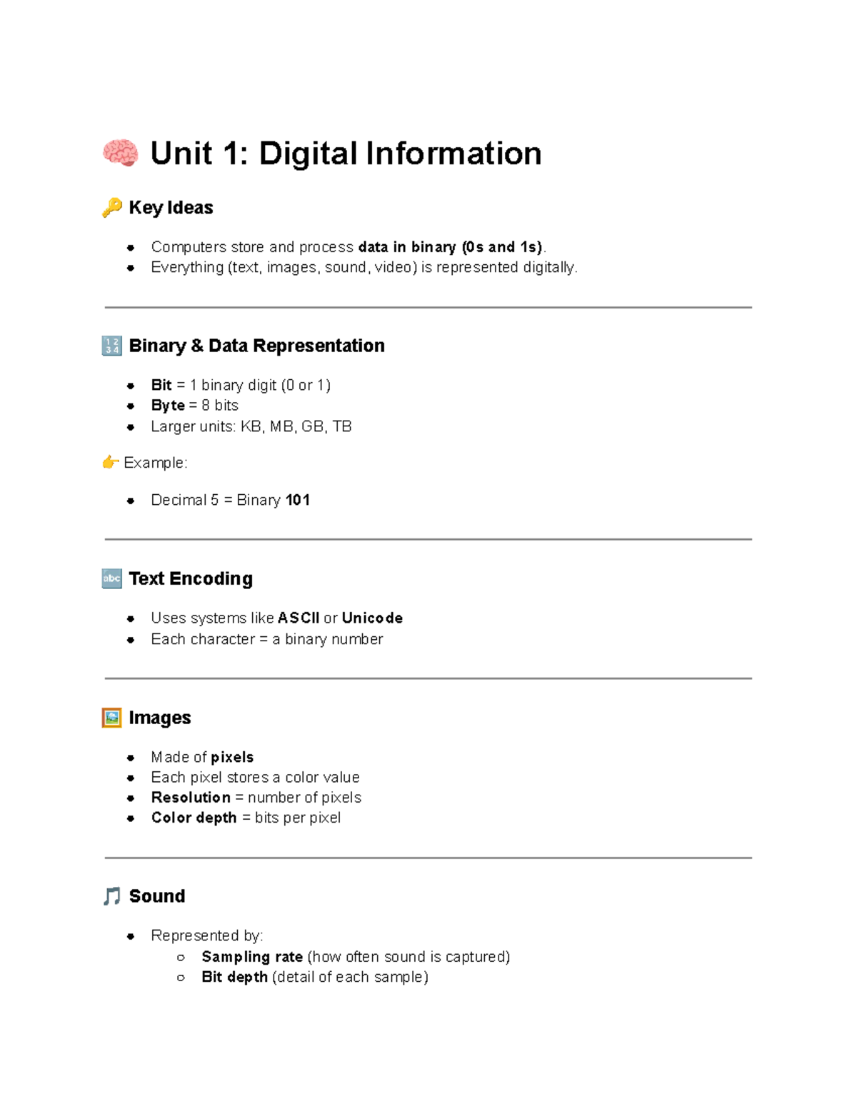 CSP Unit 1-3: Key Concepts in Digital Info & Internet Protocols - Studocu