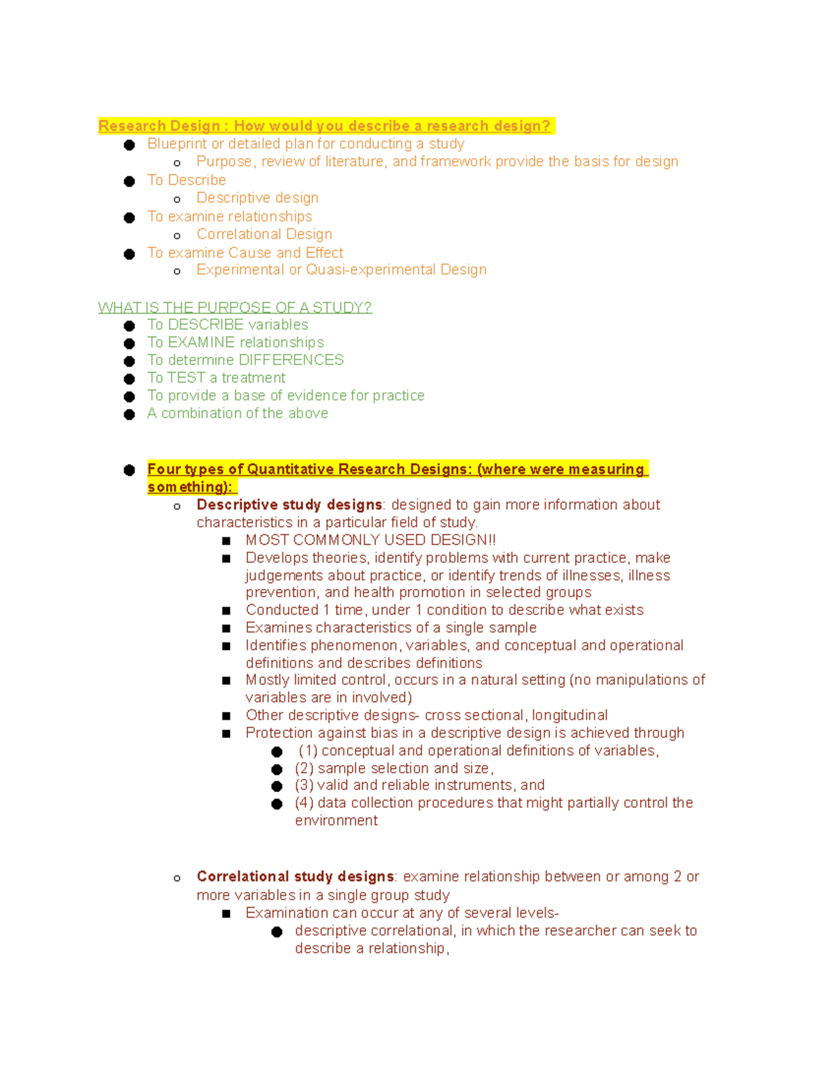 EBP-Research Design - Research Design : How would you describe a ...