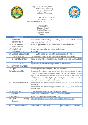 20. Statistics - Lesson Plan No. 20: INTRODUCTION TO STATISTICS JANUARY ...