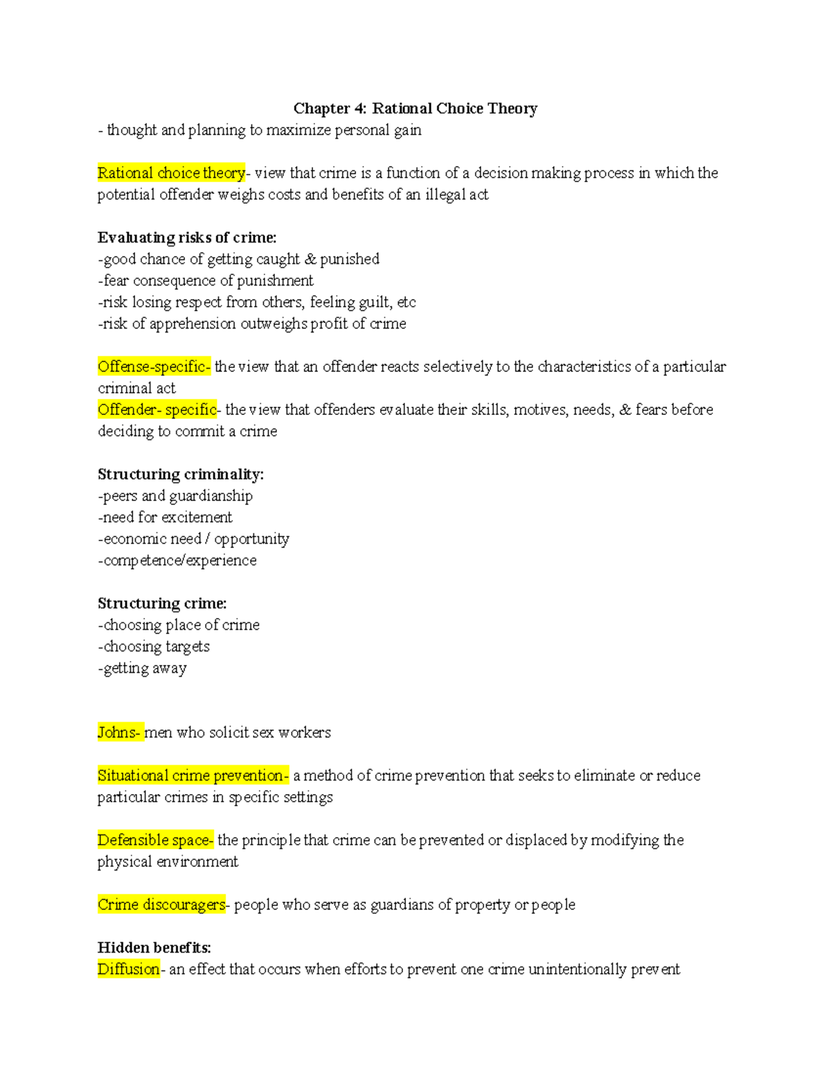 Chapter 4: Rational Choice Theory and Crime Evaluation Principles