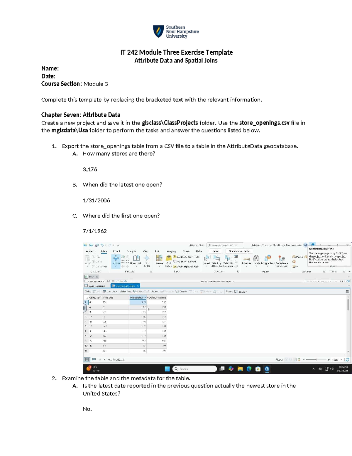 IT 242 Module 3 Exercise: Attribute Data & Spatial Joins Analysis - Studocu
