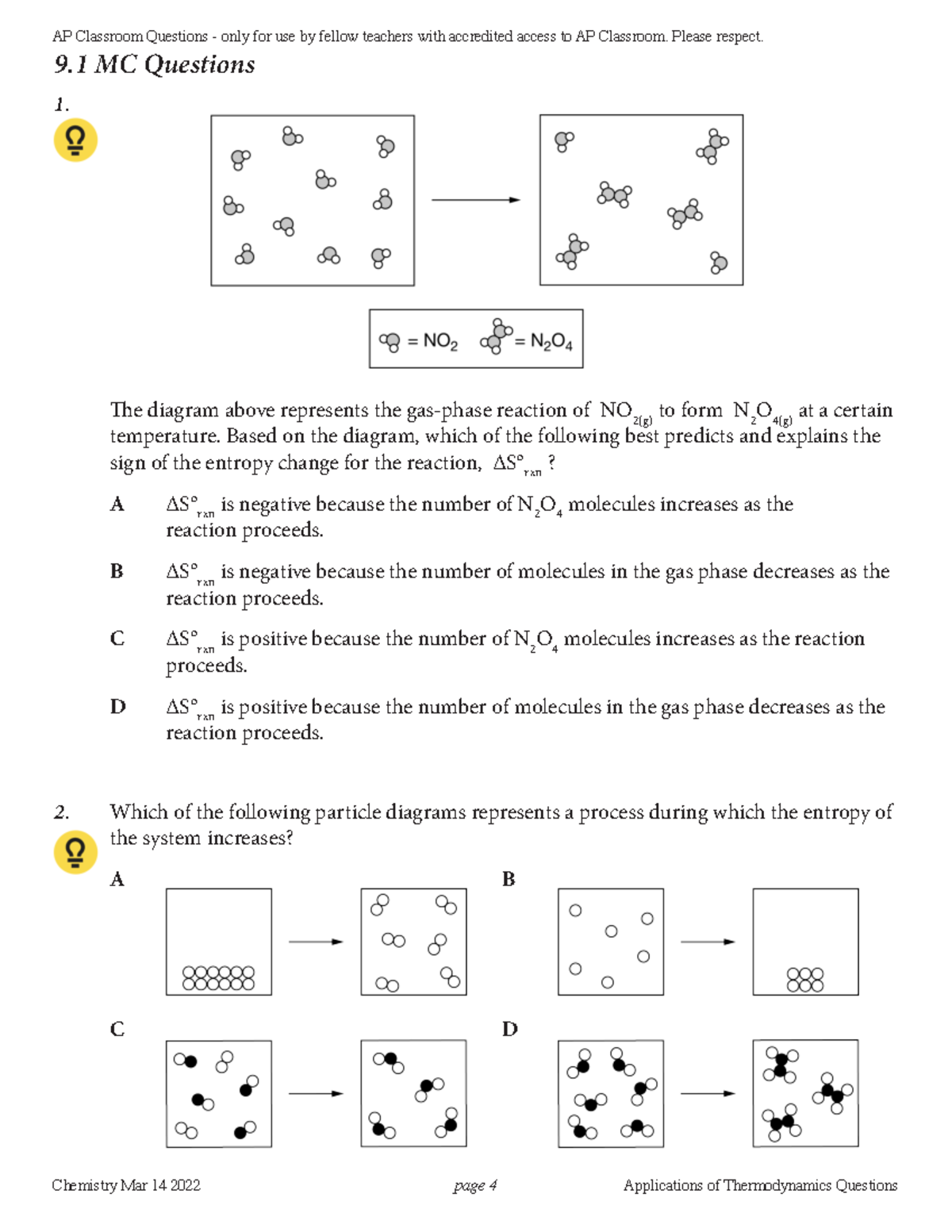 9 - Electrochemistry Practice Problems & Entropy Changes Explained ...