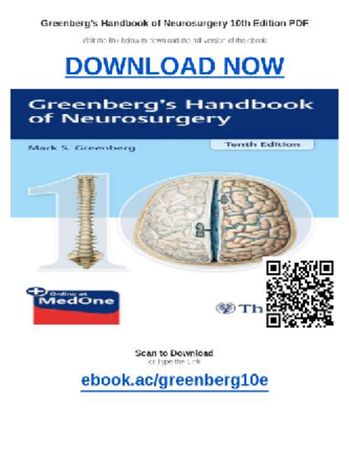 Greenberg's Handbook of Neurosurgery (10th Ed.) - Comprehensive
