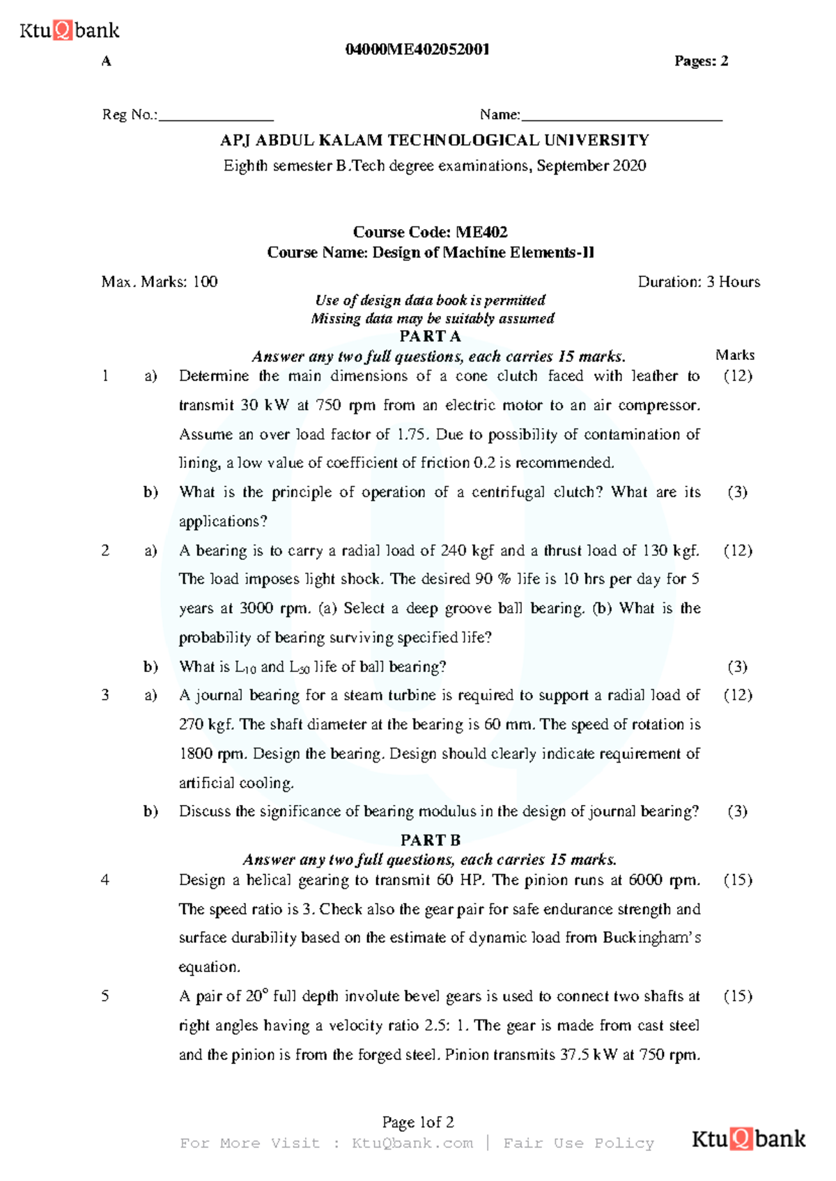 17 university QP 1 - question paper for mechanical engineering ...