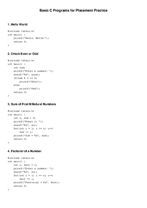 C Programming Quiz: Practice Programs and Solutions - Studocu