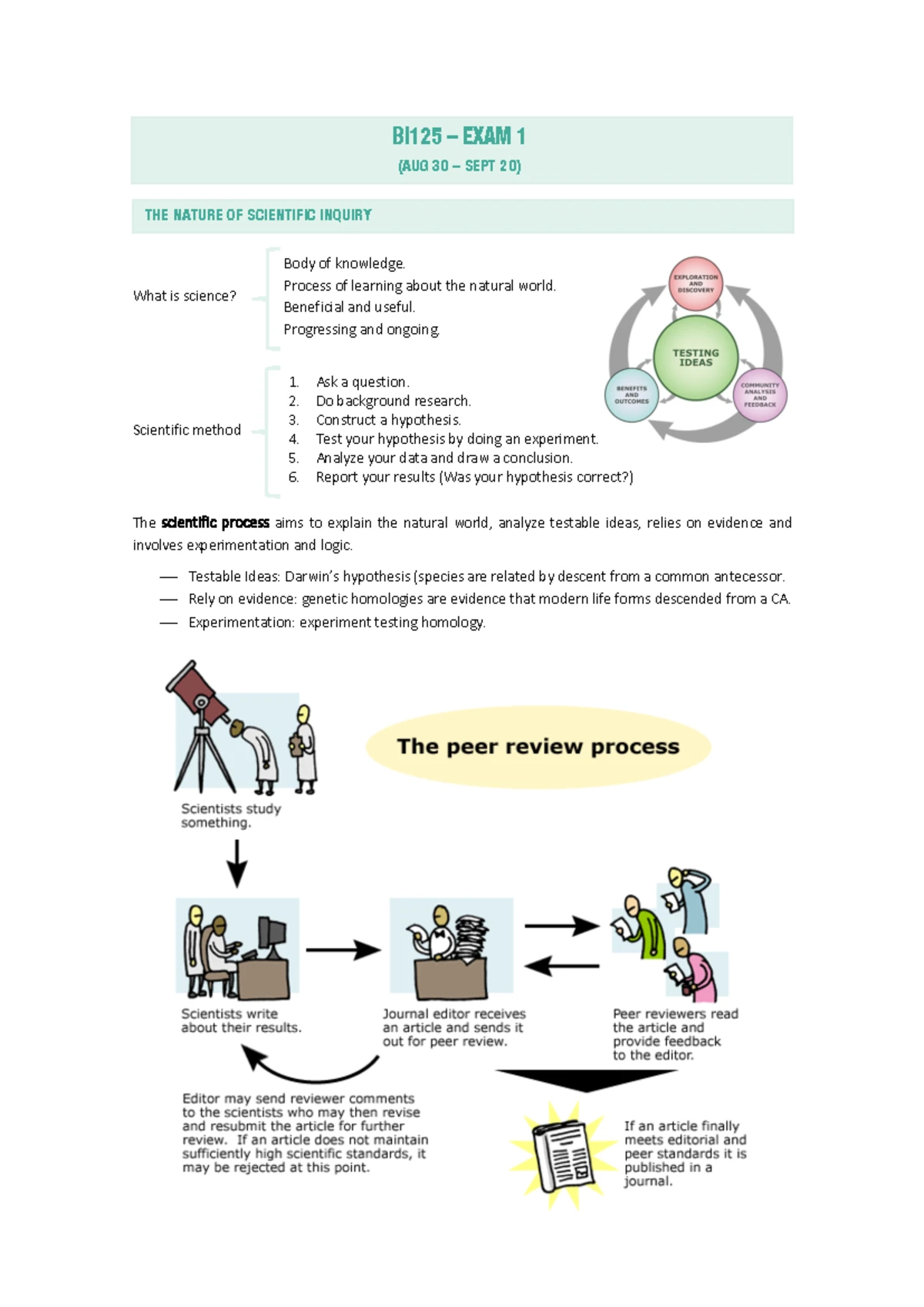 Final Review Sheet for BIOL 101: Lab Procedures & Key Concepts - Studocu