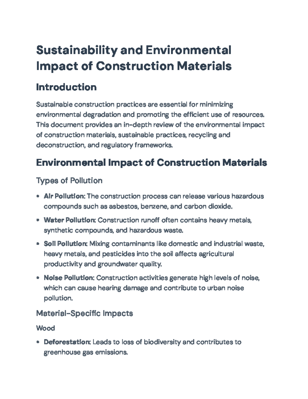 Sustainability & Environmental Impact of Construction Materials: An ...