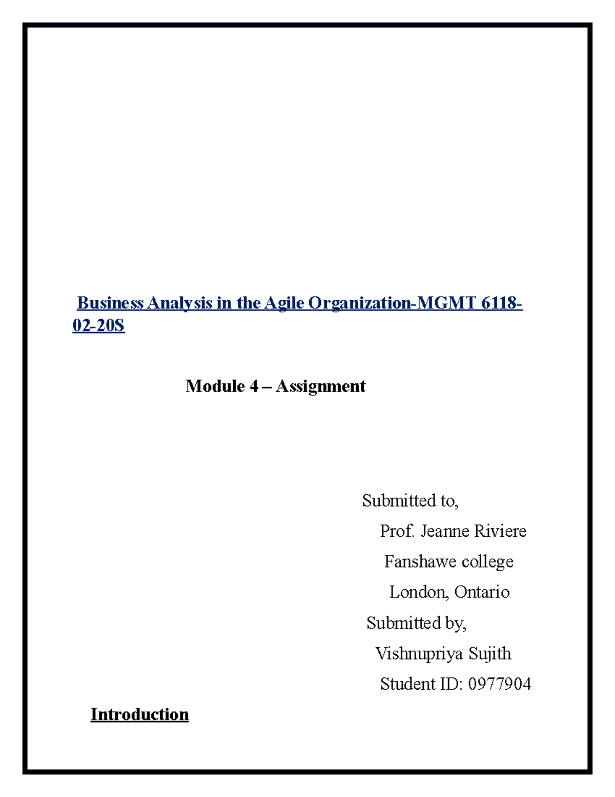 Ba in agile vishnupriya sujith - Business Analysis in the Agile ...