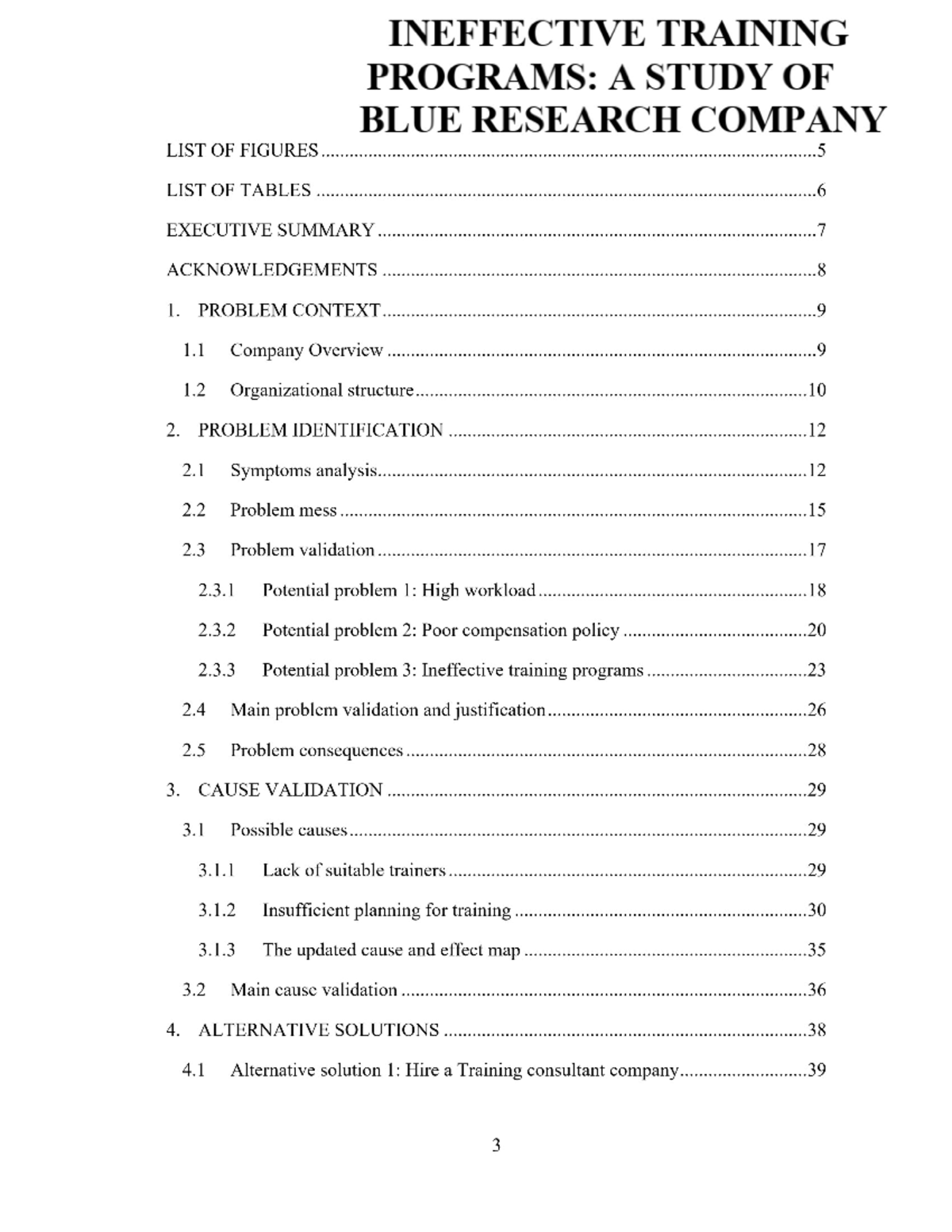 INEFFECTIVE TRAINING PROGRAMS: A STUDY OF BLUE RESEARCH COMPANY (BUS ...