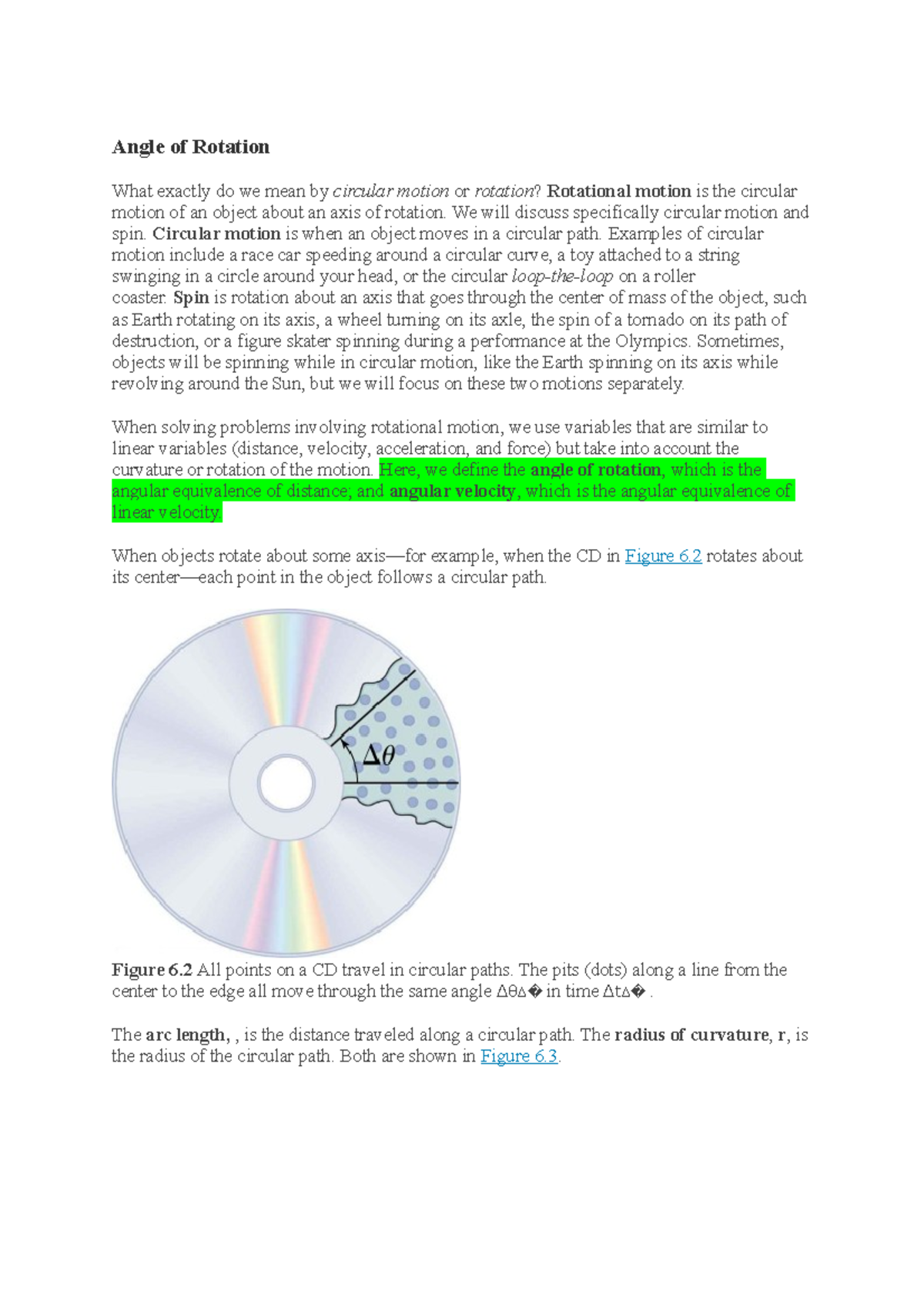 Angle of Rotation - Angle of Rotation What exactly do we mean by ...
