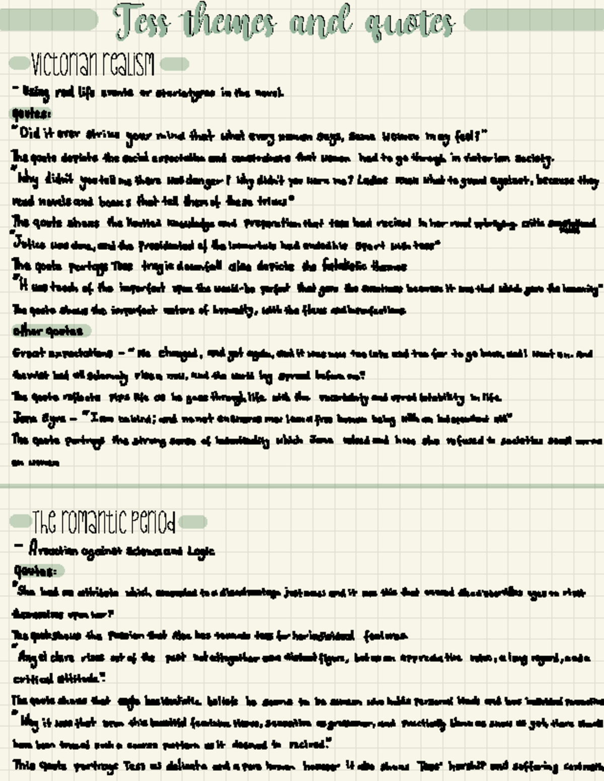 Tess of the d'Urbervilles: Themes and Quotes Analysis - Studocu
