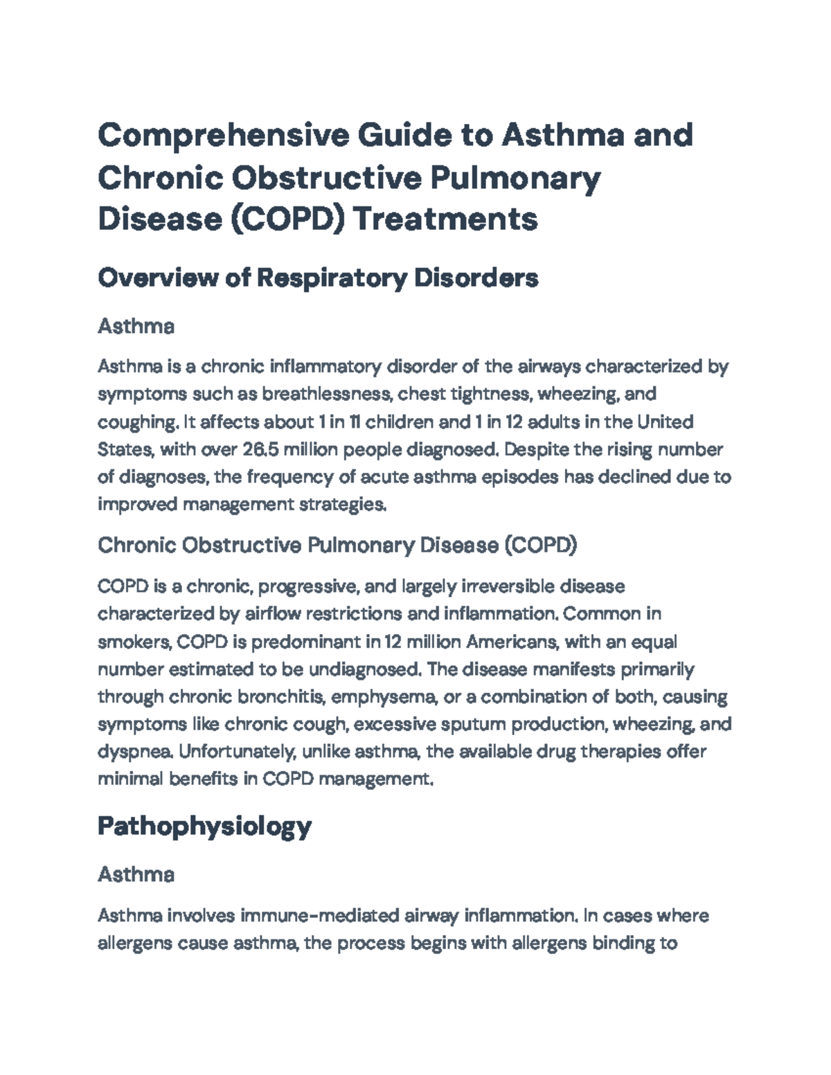 Comprehensive Guide to Asthma and COPD Treatments: Overview ...