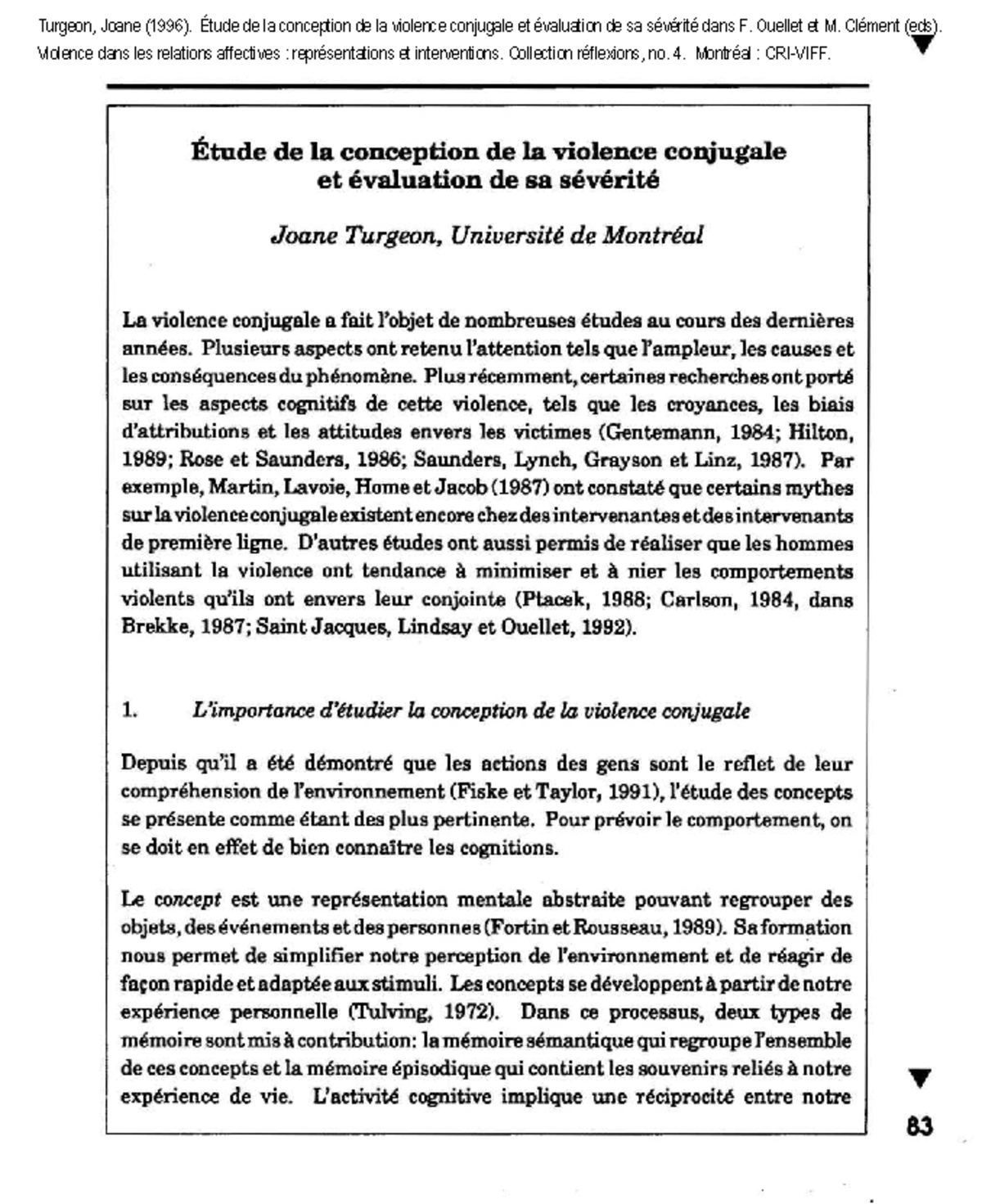 VIO2009D - Étude sur la Violence Conjugale et sa Sévérité - Studocu