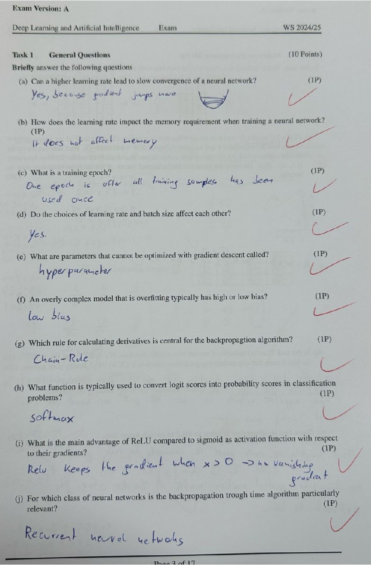 Exam2024-WS-1: Deep Learning & AI Exam Questions and Answers - Studocu