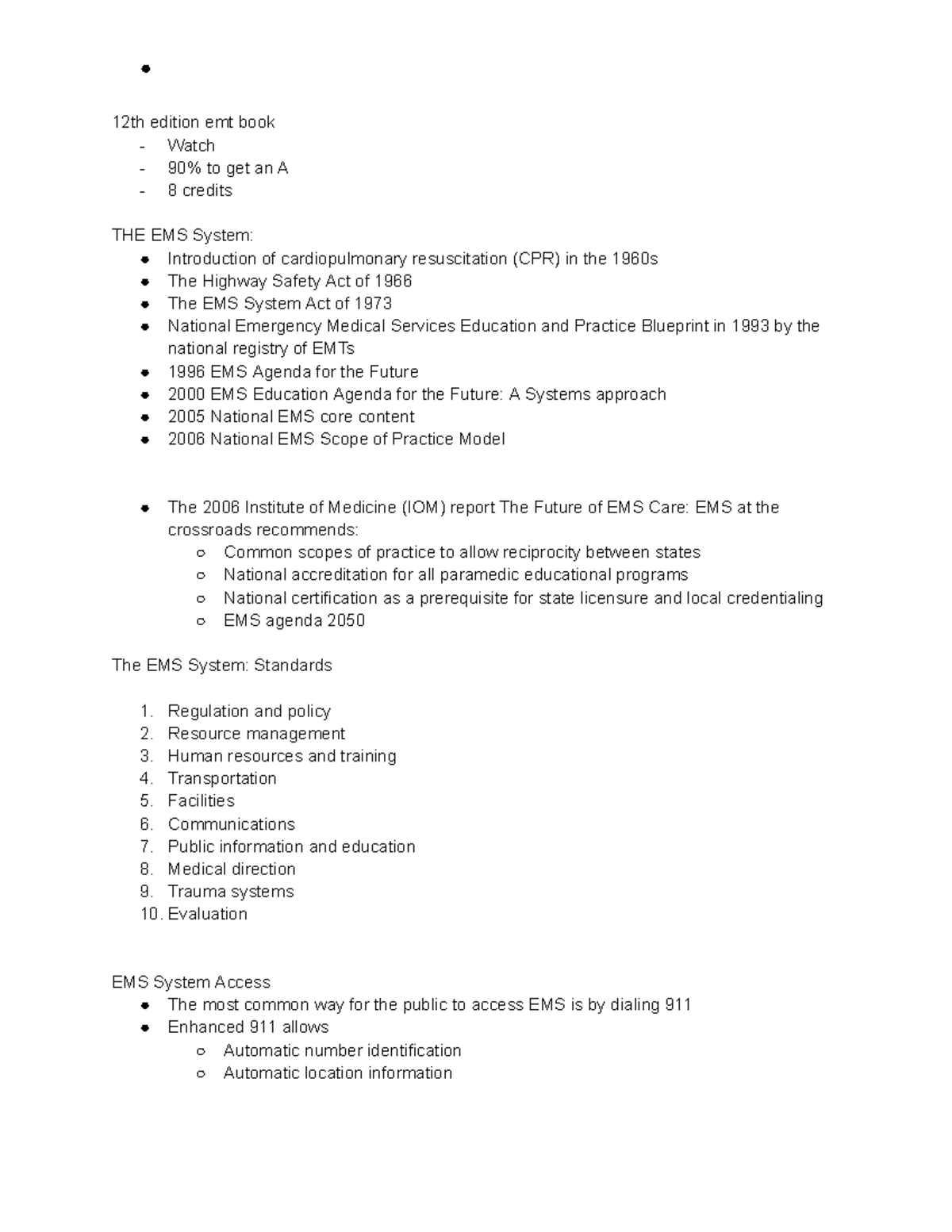 EMT 101: Comprehensive Study Notes for Final Exam Preparation - Studocu