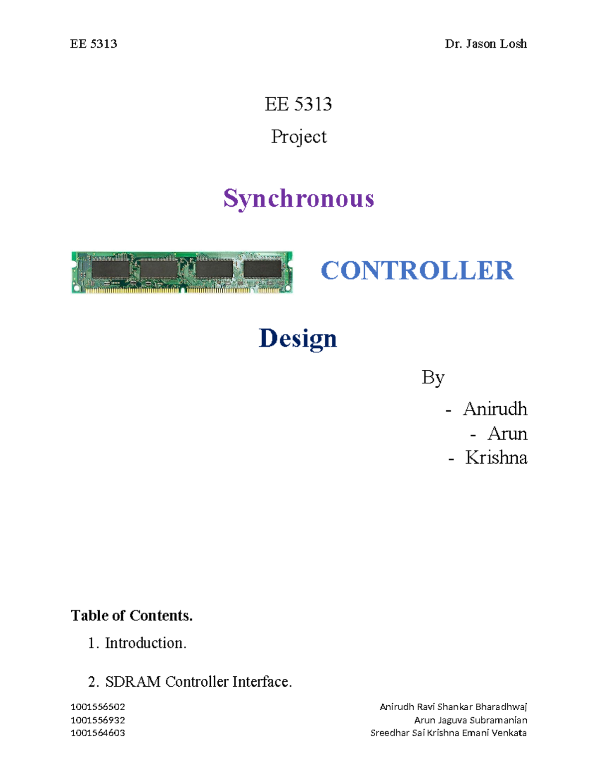 EE 5313 Final Project Report: Synchronous Controller Design - Studocu