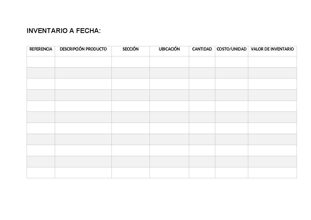 Plantilla de inventario en Word - Informática básica - INVENTARIO A ...