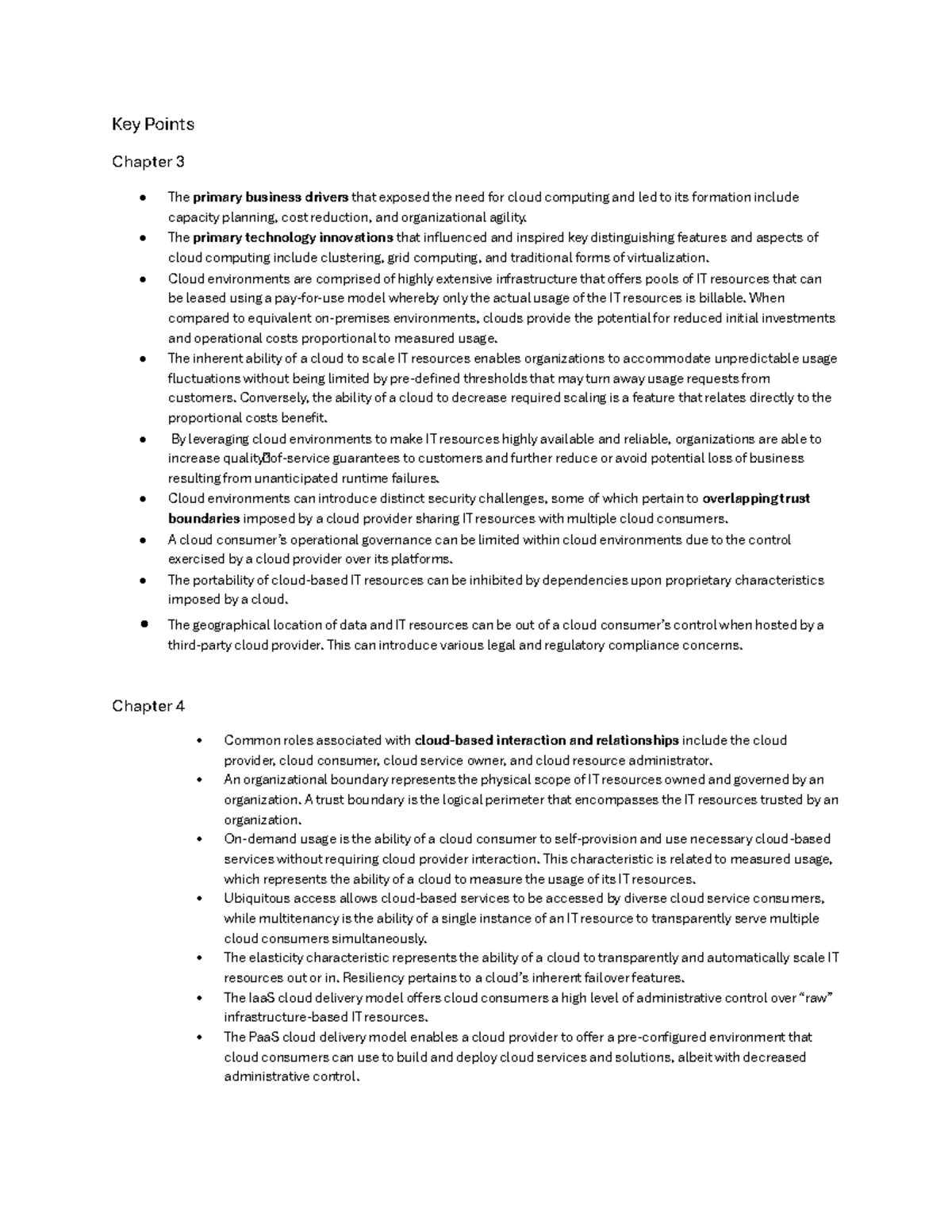 Key Points - Key Points Chapter 3 The primary business drivers that ...