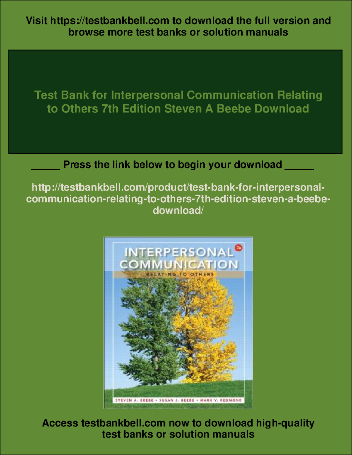 10090 - Test Bank for Interpersonal Communication: Relating to Others ...