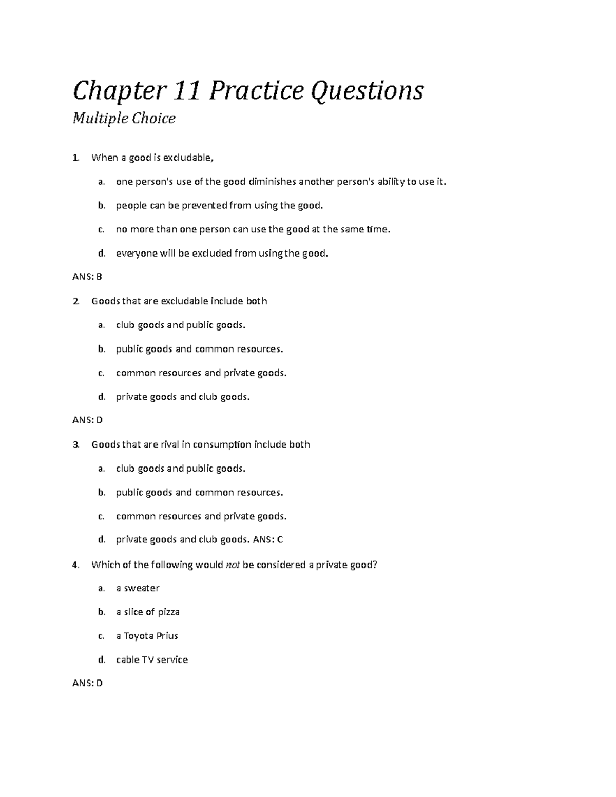 Accounting 101: Chapter 11 Practice Questions and Solutions - Studocu
